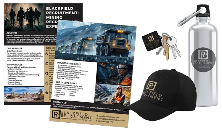Blackfield Recruitment Print Flyer and promo swag