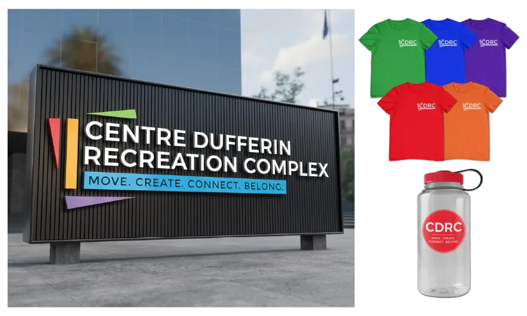 Centre Dufferin Recreation Signage and Promo materials