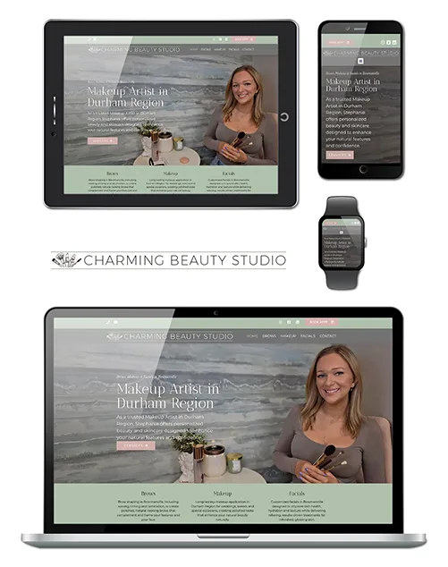 Stephanie at Charming Beauty Studio SEO optimized website design