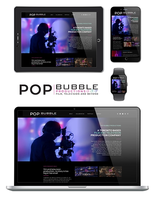 Pop Bubble Productions Toronto Website responsive website portfolio example